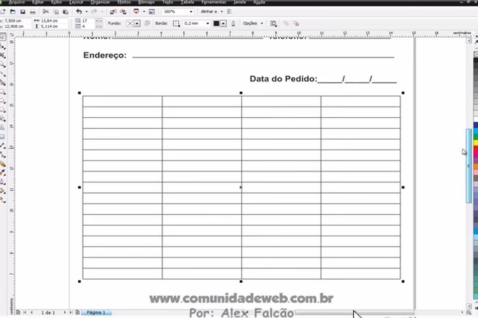 Criando talão de pedido